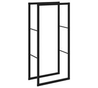 vidaXL Porte-bûches Étagère à bois Noir 55x30x116 cm Acier