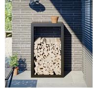 vidaXL Portant de Bois de Chauffage Noir 60x40x100 cm Acier, Magasin de bûches, Porte-bûches de cheminée, Support de bûches, Stockage de bûches