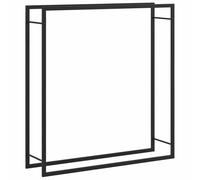 vidaXL Portant de Bois de Chauffage Noir Mat 110x28x116 cm Acier, Porte-bûches, Stockage de Piles de Bois, empileur de Bois de Chauffage