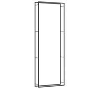 vidaXL Portant de Bois de Chauffage Noir Mat 110x28x312 cm Acier, Porte-bûches, Stockage de Piles de Bois, empileur de Bois de Chauffage