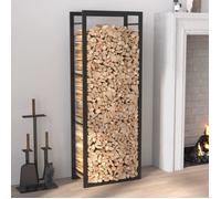 vidaXL Portant de bois de chauffage Noir mat 50x28x132 cm Acier, porte-bûches, stockage de piles de bois, empileur de bois de chauffage