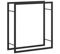 vidaXL Portant de bois de chauffage Noir mat 80x28x86 cm Acier, porte-bûches, stockage de piles de bois, empileur de bois de chauffage