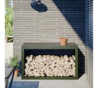 vidaXL Portant de bois de chauffage vert 100x40x60 cm acier