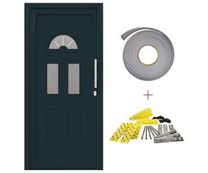 vidaXL Porte avant anthracite 88 x 200 cm PVC
