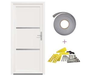 vidaXL Porte avant blanche 108 x 208 cm PVC