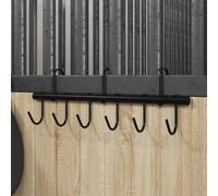 Vidaxl Porte-Bride Avec 9 Crochets Tournants Noir Acier