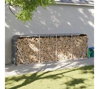 vidaXL Porte-bûches anthracite 300x45x100 cm acier galvanisé