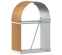 vidaXL Porte-bûches aspect bois 80x45x120 cm acier galvanisé