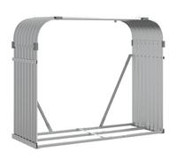 vidaXL Porte-bûches gris clair 120x45x100 cm acier galvanisé