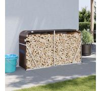 vidaXL Porte-bûches marron 180x45x100 cm acier galvanisé