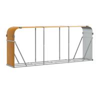 vidaXL Porte-bûches marron clair 234x45x100 cm acier galvanisé