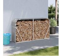 vidaXL Porte-bûches Support à bois de chauffage 180x45x100 cm acier galvanisé gris clair