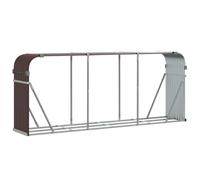 vidaXL Porte-bûches, Support à Bois de Chauffage avec Rangement, Étagère à Bois de Chauffage Extérieur, Marron 234x45x100 cm Acier Galvanisé