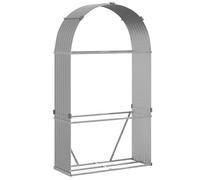 vidaXL Porte-bûches Support à bois de chauffage Acier galvanisé Gris clair 120x45x210 cm