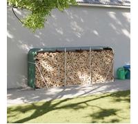vidaXL Porte-bûches – Support à bois avec rangement, acier galvanisé vert 234×45×100 cm