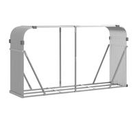 vidaXL Porte-bûches, Support à Bois de Chauffage avec Rangement, Étagère à Bois de Chauffage Extérieur, Gris Clair 180x45x100 cm Acier Galvanisé