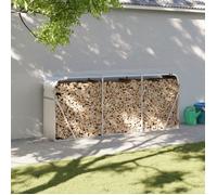 vidaXL Porte-bûches support à bois de chauffage 234×45×100 cm en acier galvanisé argenté 364595