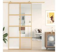vidaXL Porte coulissante 102,5x205 cm Verre clair et Aluminium - Doré