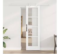 Porte coulissante vidaXL blanche 61 x 198,5 cm en pin massif et verre