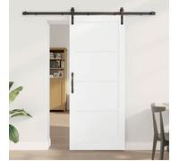 vidaXL Porte coulissante blanche et noire 83 x 202 cm Bois de pin massif