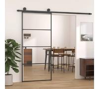 vidaXL Porte coulissante aluminium et verre ESG 90x205 cm noir