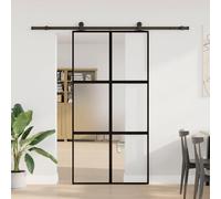 vidaXL Porte coulissante avec ferrure 102,5x205 cm Verre trempé & aluminium