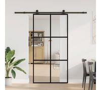 vidaXL Porte coulissante avec ferrure 102x205 cm Verre ESG & aluminium