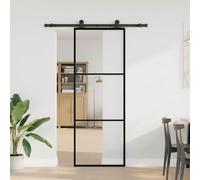 vidaXL Porte coulissante avec ferrure 76x205 cm Verre ESG & aluminium
