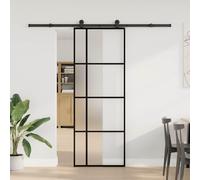 vidaXL Porte coulissante avec ferrure 76x205 cm Verre ESG & aluminium