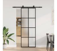 vidaXL Porte coulissante avec ferrure 76x205 cm Verre ESG & aluminium