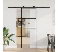 vidaXL Porte coulissante avec ferrure 76x205 cm Verre ESG & aluminium