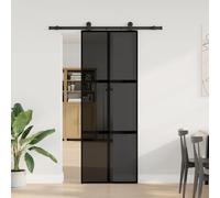 vidaXL Porte coulissante avec ferrure 76x205 cm verre trempé & aluminium