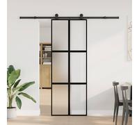 vidaXL Porte coulissante avec ferrure 76x205 cm verre trempé & aluminium