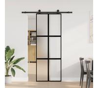 vidaXL Porte coulissante avec ferrure 76x205 cm verre trempé & aluminium