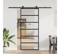 vidaXL Porte coulissante avec ferrure 90x205 cm verre ESG & aluminium