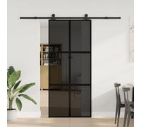 vidaXL Porte coulissante avec ferrure 90x205 cm verre trempé & aluminium