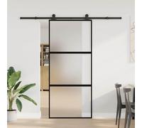 vidaXL Porte coulissante avec ferrure 90x205 cm verre trempé & aluminium