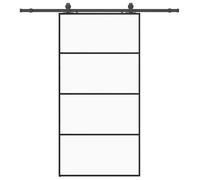 vidaXL Porte coulissante avec ferrure noire 102,5x205 cm verre ESG