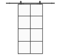 vidaXL Porte coulissante avec ferrure noire 102,5x205 cm verre ESG