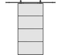 vidaXL Porte coulissante avec ferrure noire 102,5x205 cm verre ESG