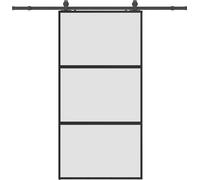 vidaXL Porte coulissante avec ferrure noire 102,5x205 cm verre trempé