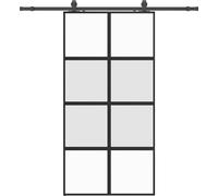 vidaXL Porte coulissante avec ferrure noire 102,5x205 cm verre trempé
