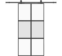 vidaXL Porte coulissante avec ferrure noire 102,5x205 cm verre trempé