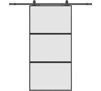 vidaXL Porte coulissante avec ferrure noire 102,5x205 cm verre trempé