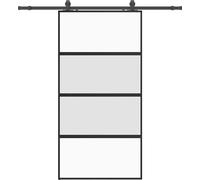 vidaXL Porte coulissante avec ferrure noire 102,5x205 cm verre trempé