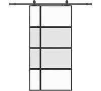vidaXL Porte coulissante avec ferrure noire 102,5x205 cm verre trempé