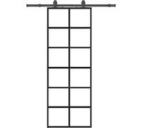 vidaXL Porte coulissante avec ferrure noire 76x205 cm verre ESG
