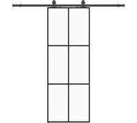 vidaXL Porte coulissante avec ferrure noire 76x205 cm verre ESG