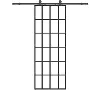 vidaXL Porte coulissante avec ferrure noire 76x205 cm verre ESG