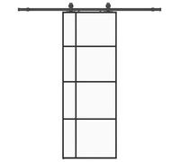 vidaXL Porte coulissante avec ferrure noire 76x205 cm verre ESG